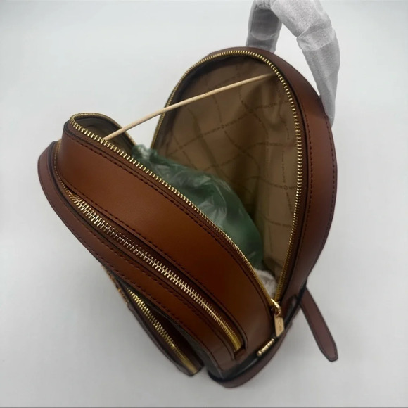 Michael Kors Medium Jaycee Zip Packet Backpack &Double Zip Wallet Wristlet Brown - Picture 11 of 16